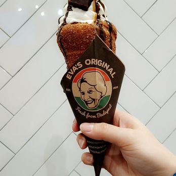 Eva's Original Chimneys - Dream Cone. Logo looks kinda scary. Almost had me shooketh. - Desserts Near Me - Mississauga, Ontario Eva's Original Chimneys - Dream Cone. Logo looks kinda scary. Almost had me shooketh. - Desserts Near Me - Mississauga, Ontario