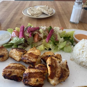 Hummus Mediterranean Kitchen - Chicken Kebab plate - Mediterranean Near Me - Mountain View, California Hummus Mediterranean Kitchen - Chicken Kebab plate - Mediterranean Near Me - Mountain View, California