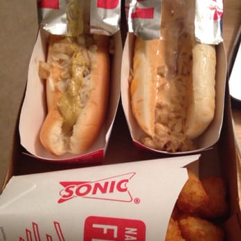 Sonic Drive-In - Garlic Parmesan cheesy bread dog, New York dog, tots - Fast Food Near Me - Lenoir, North Carolina