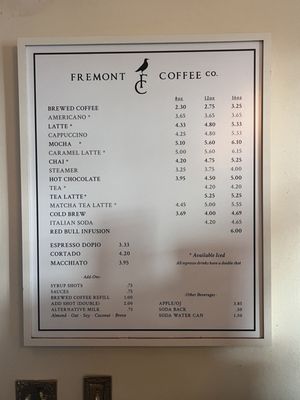 Menu photo 1 Fremont Coffee Seattle, WA Menu photo 1 Fremont Coffee Seattle, WA
