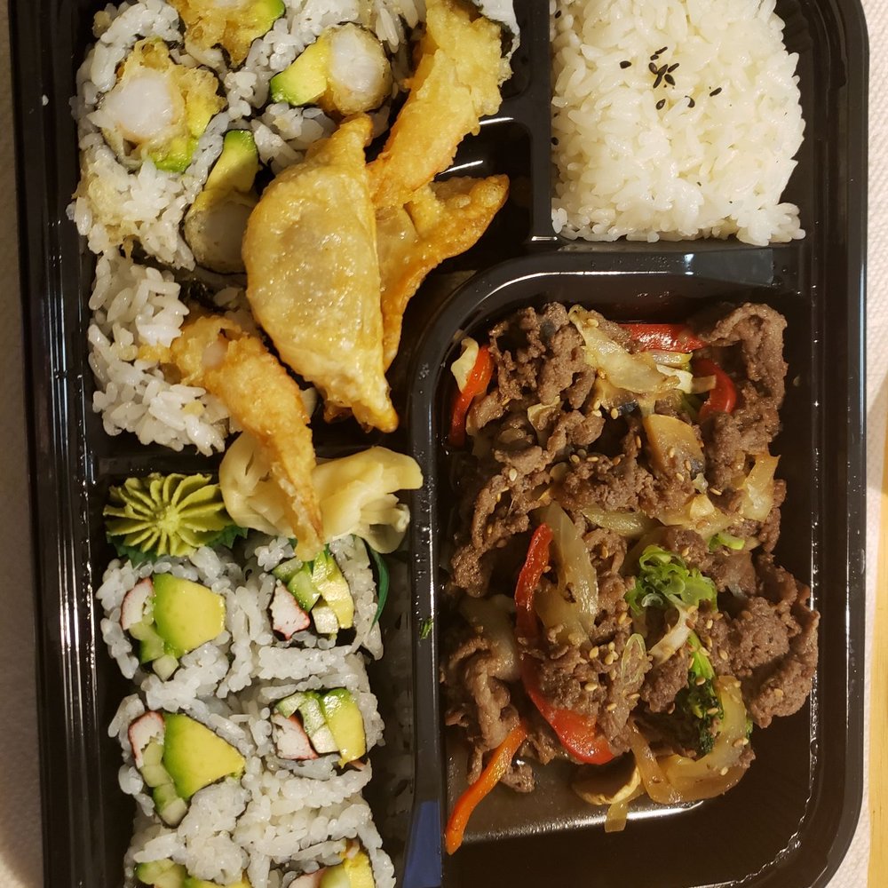 Bulgogi and Dynamite Roll Dinner Bento Combo Bulgogi and Dynamite Roll Dinner Bento Combo