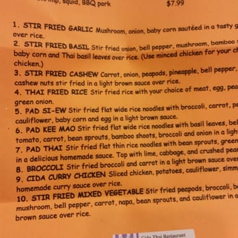 Cida Thai Restaurant - Lunch Menu - Thai Near Me - Countryside, Illinois Cida Thai Restaurant - Lunch Menu - Thai Near Me - Countryside, Illinois