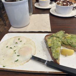 Avocado toast with eggs
