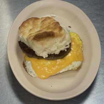 Chuck's BBQ - Sausage sandwich on a biscuit - Barbeque Near Me - Herrin, Illinois Chuck's BBQ - Sausage sandwich on a biscuit - Barbeque Near Me - Herrin, Illinois