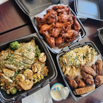 Hungry AF - Hot and lemon-pepper Wings, salmon pasta and fried rice. - Chicken Wings Near Me - Decatur, Georgia