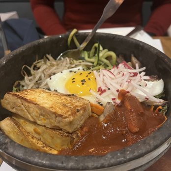 Southgate - Stone Tofu Bibimbap (unmixed) - Korean Near Me - Philadelphia, Pennsylvania Southgate - Stone Tofu Bibimbap (unmixed) - Korean Near Me - Philadelphia, Pennsylvania
