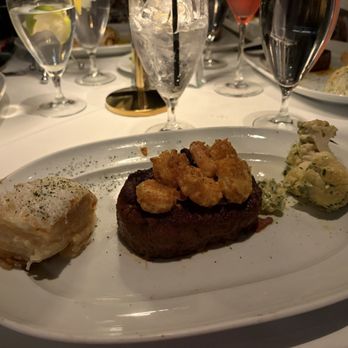 Dominick's Steakhouse - Bone-in filet mignon w/crispy shrimp, Dominick's potatoes and cauliflower - Steakhouses Near Me - Scottsdale, Arizona Dominick's Steakhouse - Bone-in filet mignon w/crispy shrimp, Dominick's potatoes and cauliflower - Steakhouses Near Me - Scottsdale, Arizona