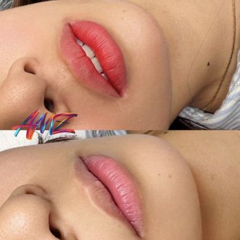 ShabangBeautyus - Before and After lip blush done - Permanent Makeup Near Me - Los Angeles, California