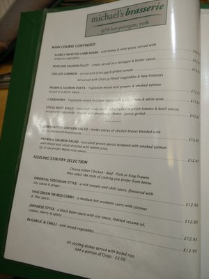 Menu photo 1 Michael's Brasserie York, NYK