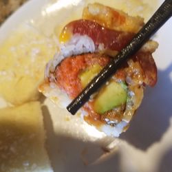 Tokyo Japanese Steakhouse - Manhattan close up a very sturdy roll