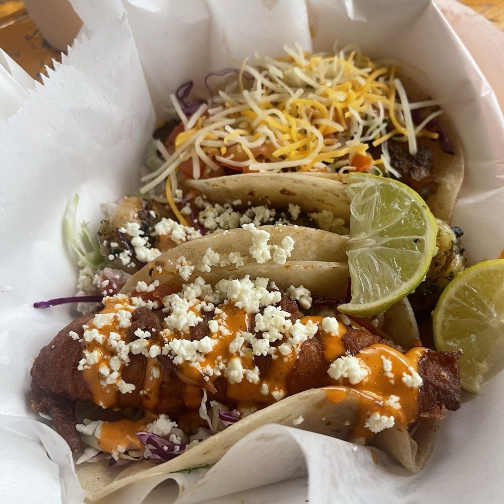 The Beach House - Fried fish taco, grilled fish taco and grilled shrimp taco! - Mexican Near Me - Phoenix, Arizona The Beach House - Fried fish taco, grilled fish taco and grilled shrimp taco! - Mexican Near Me - Phoenix, Arizona