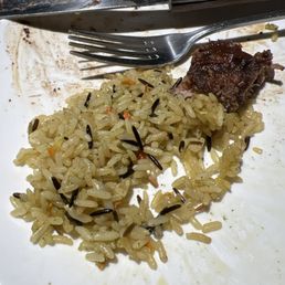 Filet Mignon, fresh broccoli and wild rice! it was delish Filet Mignon, fresh broccoli and wild rice! it was delish