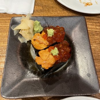 Kiraku - Ikura and Hokkaido uni nigiri - Tapas/Small Plates Near Me - Berkeley, California Kiraku - Ikura and Hokkaido uni nigiri - Tapas/Small Plates Near Me - Berkeley, California