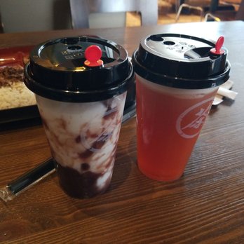 Green Shaker - Red bean teazer and Lychee Guava black tea! Regular size! - Bubble Tea Near Me - Walnut, California