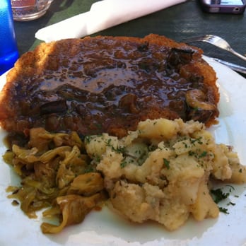 Haus Murphy's - Jäger schnitzel with wirsing and German potato salad-yum! - German Near Me - Glendale, Arizona Haus Murphy's - Jäger schnitzel with wirsing and German potato salad-yum! - German Near Me - Glendale, Arizona