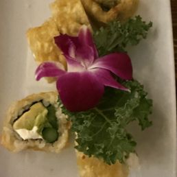 Jalapeño avocado, asparagus roll with the addition of cream cheese and the whole roll deep fried Jalapeño avocado, asparagus roll with the addition of cream cheese and the whole roll deep fried