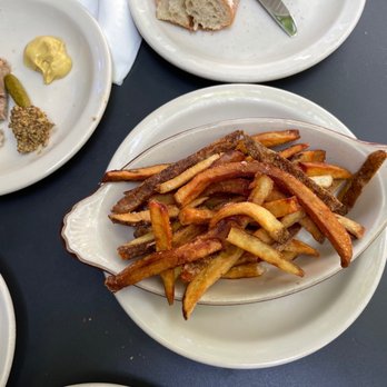 Le Pichet - Burnt fries, chewy bread, gross pate, don't see the hype. The chicken liver turren (spelling) was the only saving grace - French Near Me - Seattle, Washington