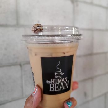The Human Bean - Iced Oat Milk Latte with free espresso bean - Coffee & Tea Near Me - Henderson, Nevada