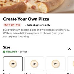 Papa Johns Pizza - Create your own pizza..except you can't pick any toppings...