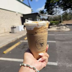 Drive Thru Joe - Iced caramel latte with cold foam