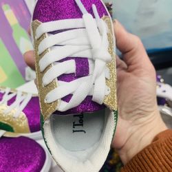 Louisiana Hot Stuff - Toddler Mardi Gras shoes. I fainted when I saw how cute these were. They had to use smelling salts on me right there in the store