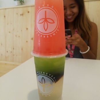 Sinceretea - They used the grass jelly to separate the tea in the cucumber dream. It's beautiful. - Bubble Tea Near Me - San Jose, California Sinceretea - They used the grass jelly to separate the tea in the cucumber dream. It's beautiful. - Bubble Tea Near Me - San Jose, California
