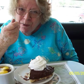 Whately Diner - Mom and her giant slice of Boston Cream Pie - Diners Near Me - Whately, Massachusetts Whately Diner - Mom and her giant slice of Boston Cream Pie - Diners Near Me - Whately, Massachusetts