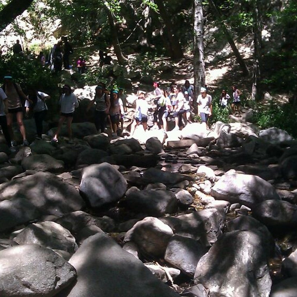 Santa Anita Canyon - Rock crossing over the water - Hiking Near Me Santa Anita Canyon - Rock crossing over the water - Hiking Near Me