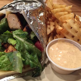 Melton's App & Tap - Chicken Caesar flatbread with waffle fries - Burgers Near Me - Decatur, Georgia