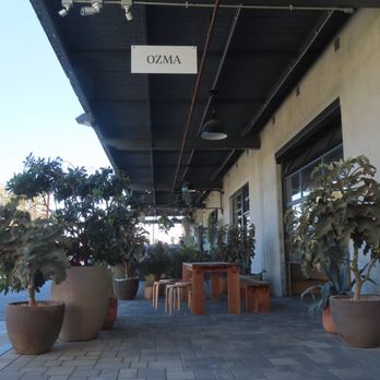 Frogtown Art Walk - Ozma outdoor seating next to Forager Crafts. - Art Galleries Near Me