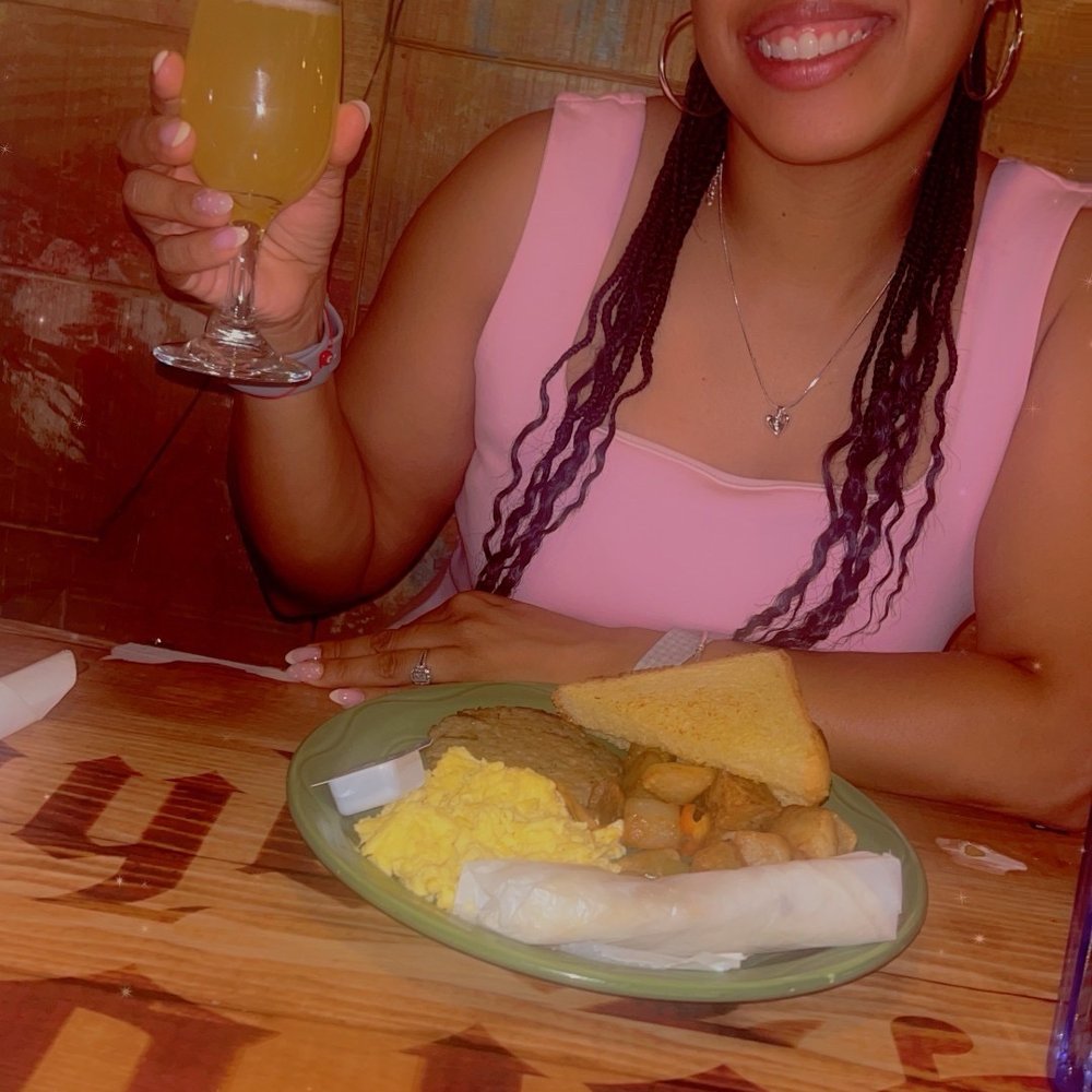 Breakfast with a mimosa.