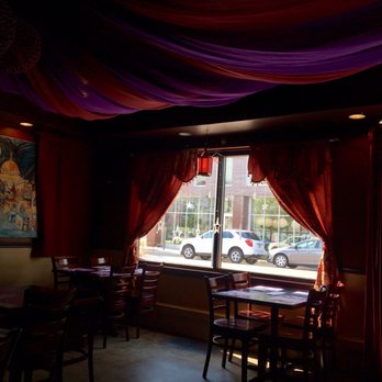 Open Sesame Cafe - Stars in the window for an Aladdin magic-carpet ride effect! - Mediterranean Near Me - Des Moines, Iowa