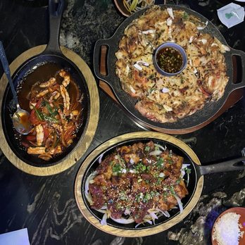 One Shot Pocha - Seafood pancake and porkbelly - Korean Near Me - Houston, Texas