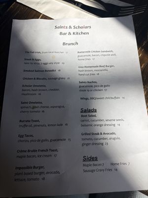 Menu photo 1 Saints and Scholars Yonkers, NY