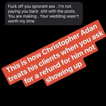 DJCJ Entertainment - Attached is a screenshot of my communication with Christopher Adan the owner of cj entertainment - DJs Near Me