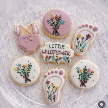 The Cookie Monsters Wife - Wildflower themed baby shower cookies - Desserts Near Me