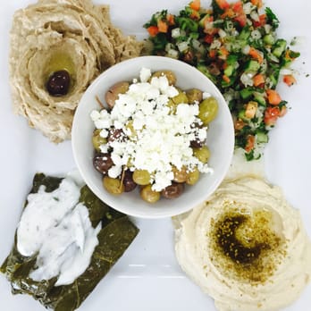 Shahi Cafè - Veggie plate: hummus, baba ghannouj,cucumber salad, dolmas and olives, with naan. - Halal Near Me - Austin, Texas Shahi Cafè - Veggie plate: hummus, baba ghannouj,cucumber salad, dolmas and olives, with naan. - Halal Near Me - Austin, Texas