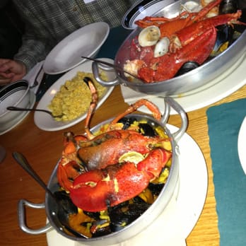 Trackside Bar & Grill - Paella with lobster and seafood medley with garlic wine sauce! Both on the list of specials, yum! - Portuguese Near Me - Peabody, Massachusetts