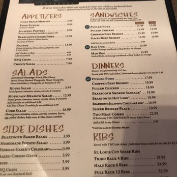 Beartooth Barbecue - Menu - Barbeque Near Me - West Yellowstone, Montana