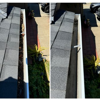 Bay Area Exterior Cleaning - Before vs after gutter cleaning - Window Washing Near Me Bay Area Exterior Cleaning - Before vs after gutter cleaning - Window Washing Near Me