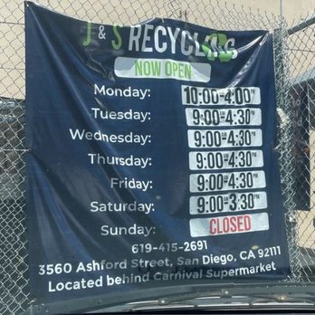J & S Recycling - Recycling Center Near Me - San Diego, California