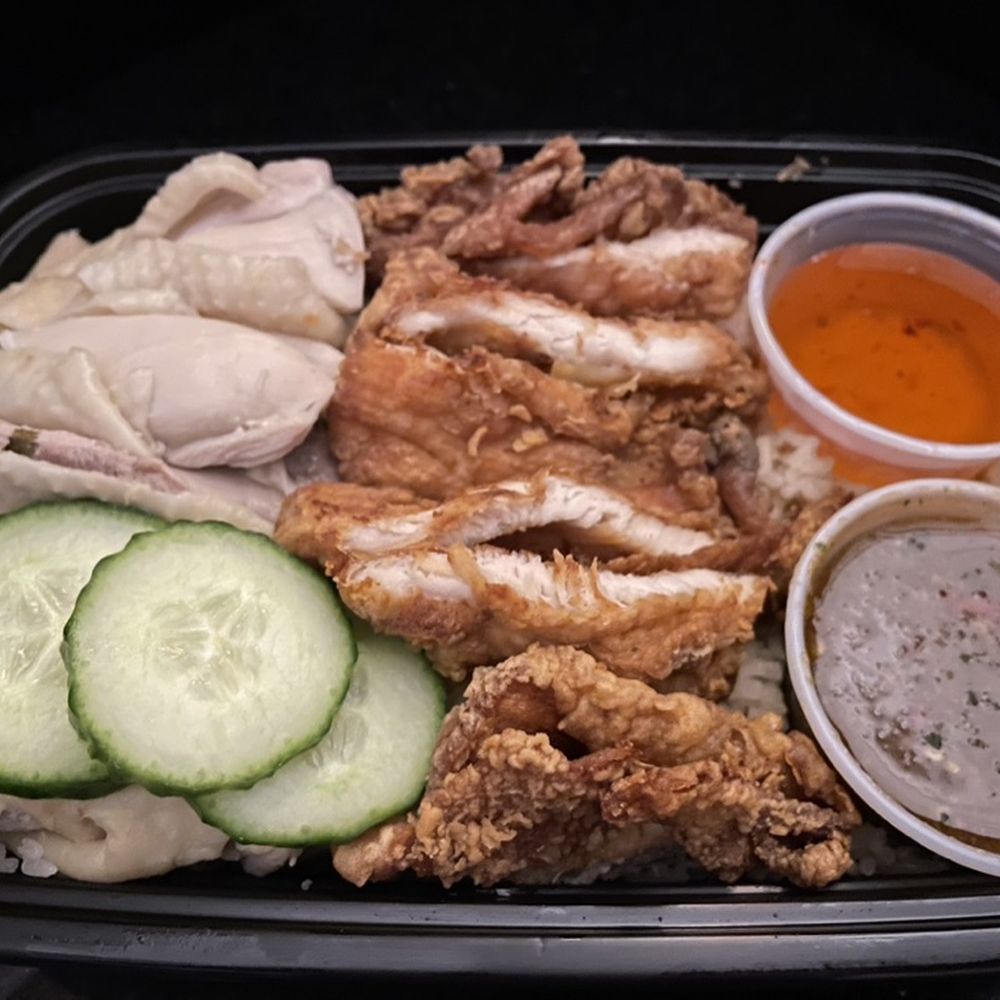 What Da Chick - Combo Chick and Crispy with ginger and sweet chili sauce. - Thai Near Me - Watertown, Massachusetts What Da Chick - Combo Chick and Crispy with ginger and sweet chili sauce. - Thai Near Me - Watertown, Massachusetts
