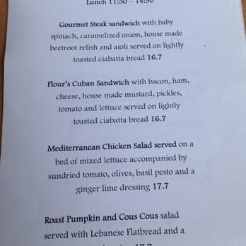 Flour - Lunch menu - Coffee & Tea Near Me - Yeppoon, QLD