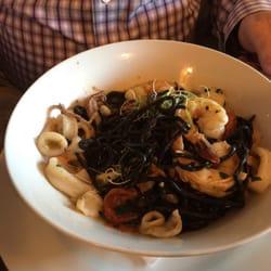 A Tavola Bistro - Chittara Nera, squid black ink pasta seafood in white wine sauce
