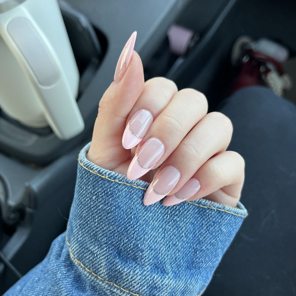 Nailsneedlove Studio II - Gel-X S/M length (almond) with french tip + design - Nail Salons Near Me - Long Beach, California Nailsneedlove Studio II - Gel-X S/M length (almond) with french tip + design - Nail Salons Near Me - Long Beach, California