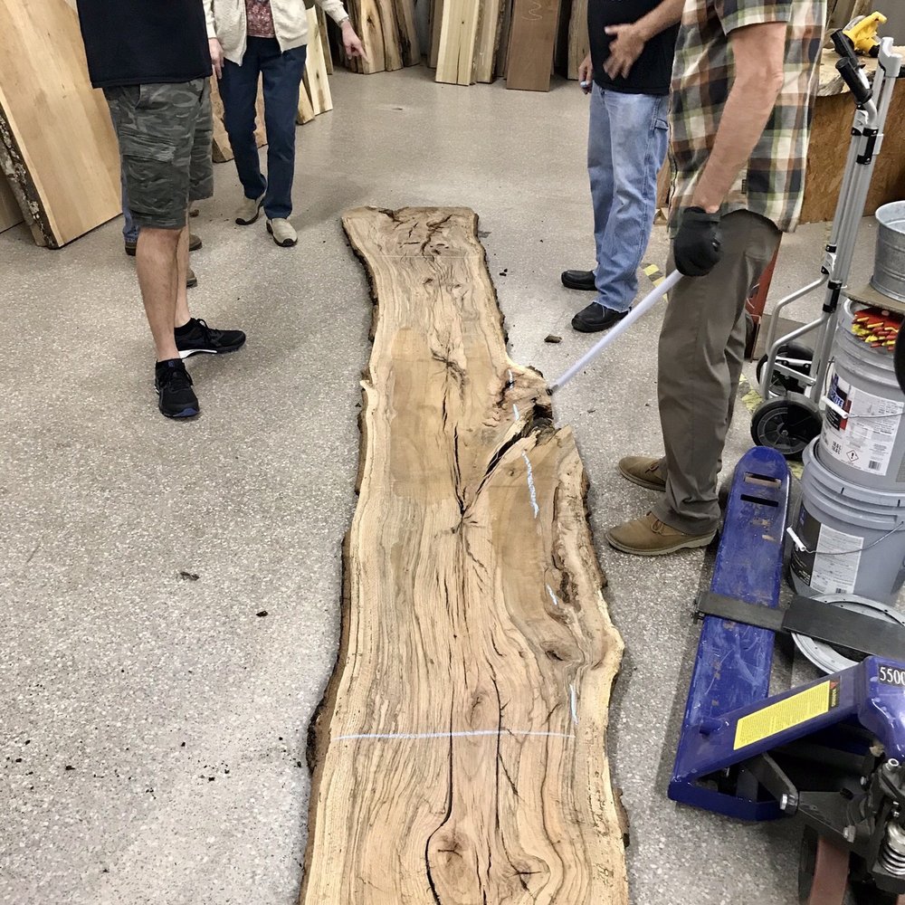 OAK HILL IRON + WOOD - The fantastic team working with us to decide where the slab would be cut down to size. - Home Decor Near Me - Morganton, North Carolina OAK HILL IRON + WOOD - The fantastic team working with us to decide where the slab would be cut down to size. - Home Decor Near Me - Morganton, North Carolina