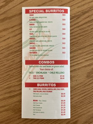 Menu photo 1 Karina's Mexican Restaurant Ventura, CA