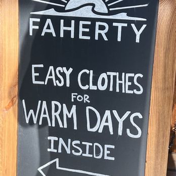 Faherty Arcade - Chalkboard outside front door - Women's Clothing Near Me - Nashville, Tennessee