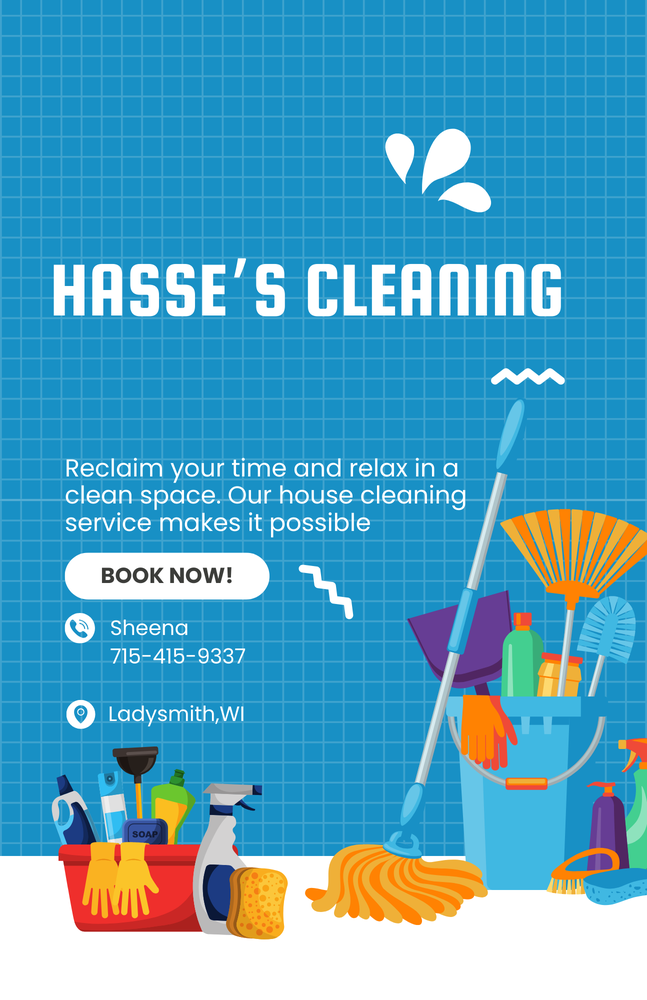 HASSE’S CLEANING AND ORGANIZING Request a Quote Ladysmith