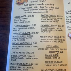 Happy Belly Burgers - Menu